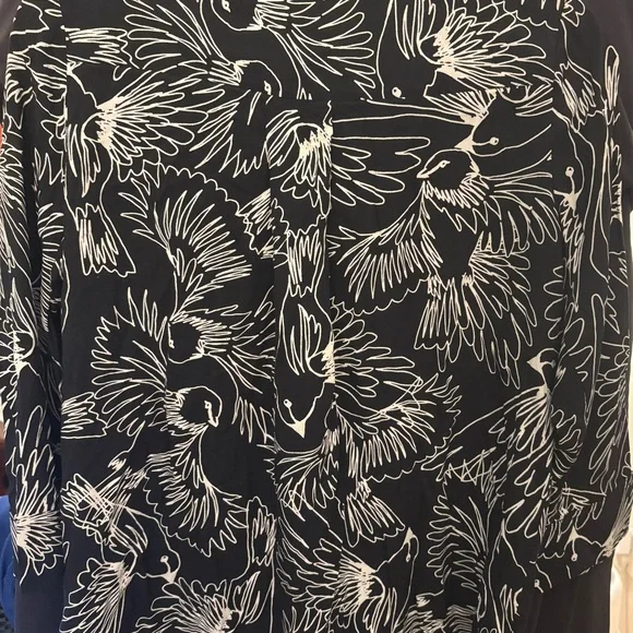 Anthropologie Maeve Black and White Birds Button Up Top - Picture 6 of 6